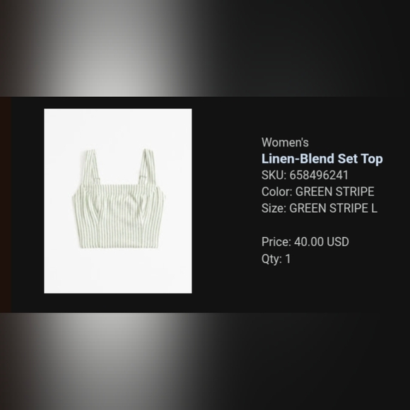 Abercrombie Striped Linen Crop Top - Picture 2 of 6